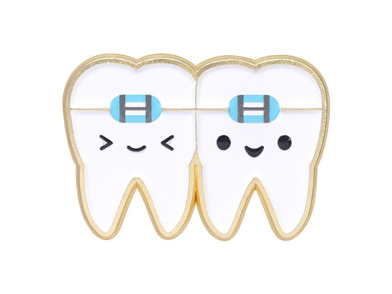 Twins Teeth dentistry enamel pin