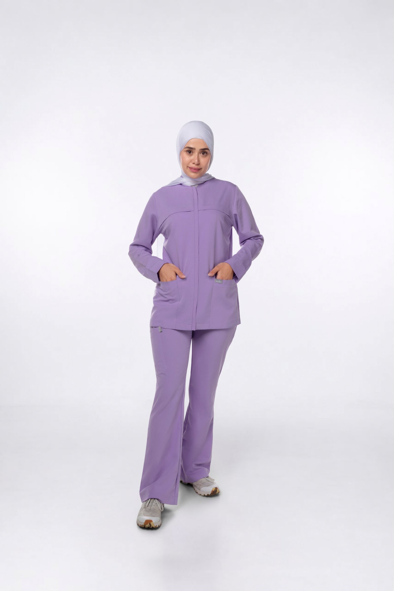 Long Sleeve Zip women's scrub top – view 2